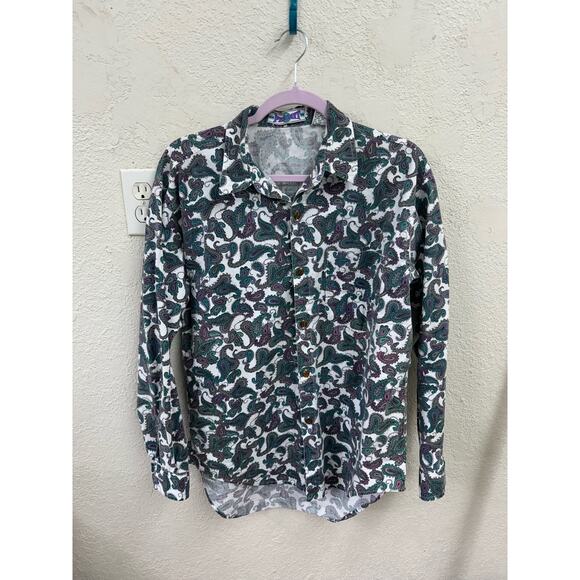 Vintage 90s Permit Brand Paisley Button Up Shirt Men's Medium - Picture 1 of 5